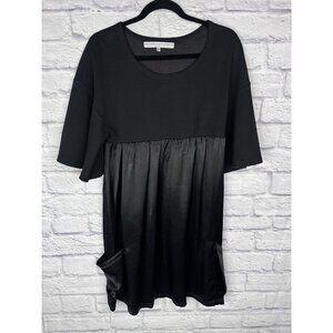 ANZEVINO AND FLORENCE Women's Black Knit Silky Pocketed Dress Small